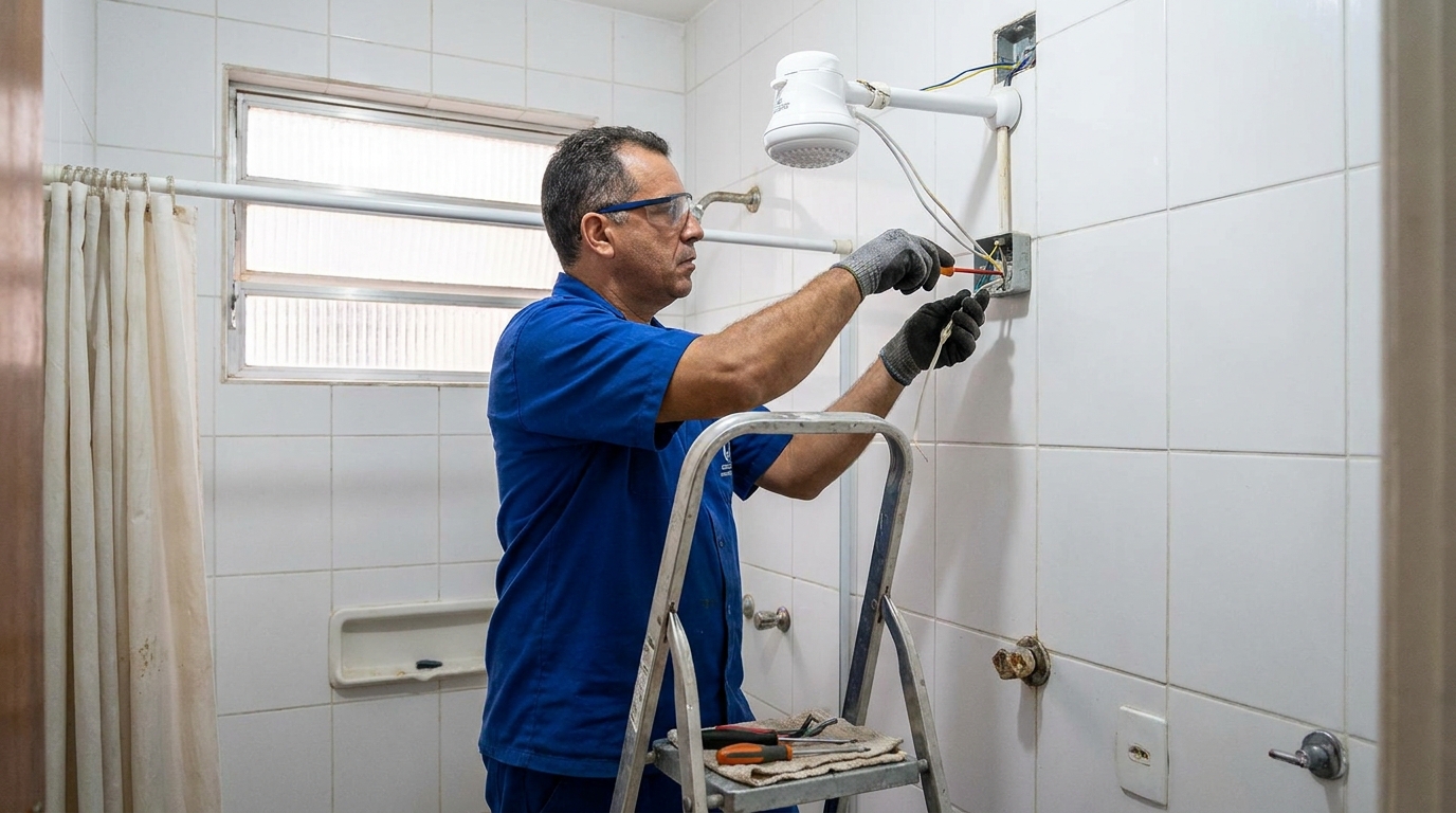 Instalação de Chuveiro Elétrico perto de mim em Santo André‑SP