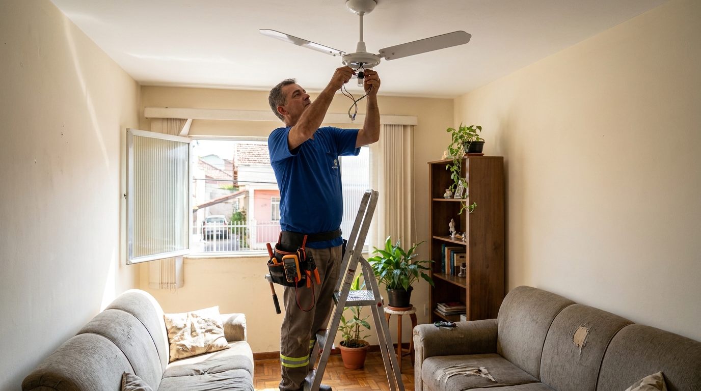 Instalação de Ventilador de Teto perto de mim em Santo André‑SP